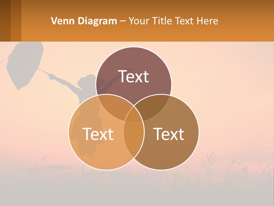 Girl With Umbrella PowerPoint Template