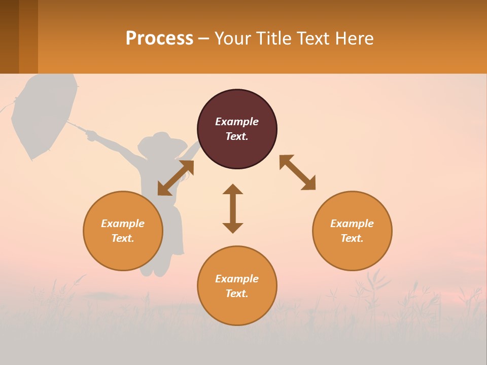 Girl With Umbrella PowerPoint Template