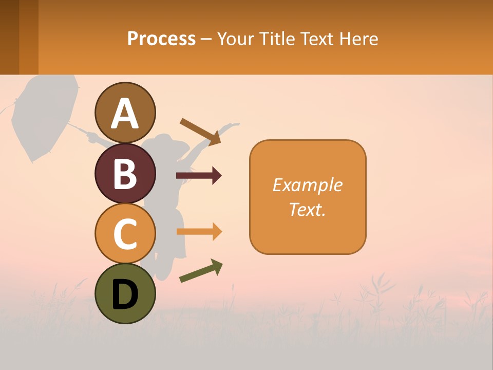 Girl With Umbrella PowerPoint Template