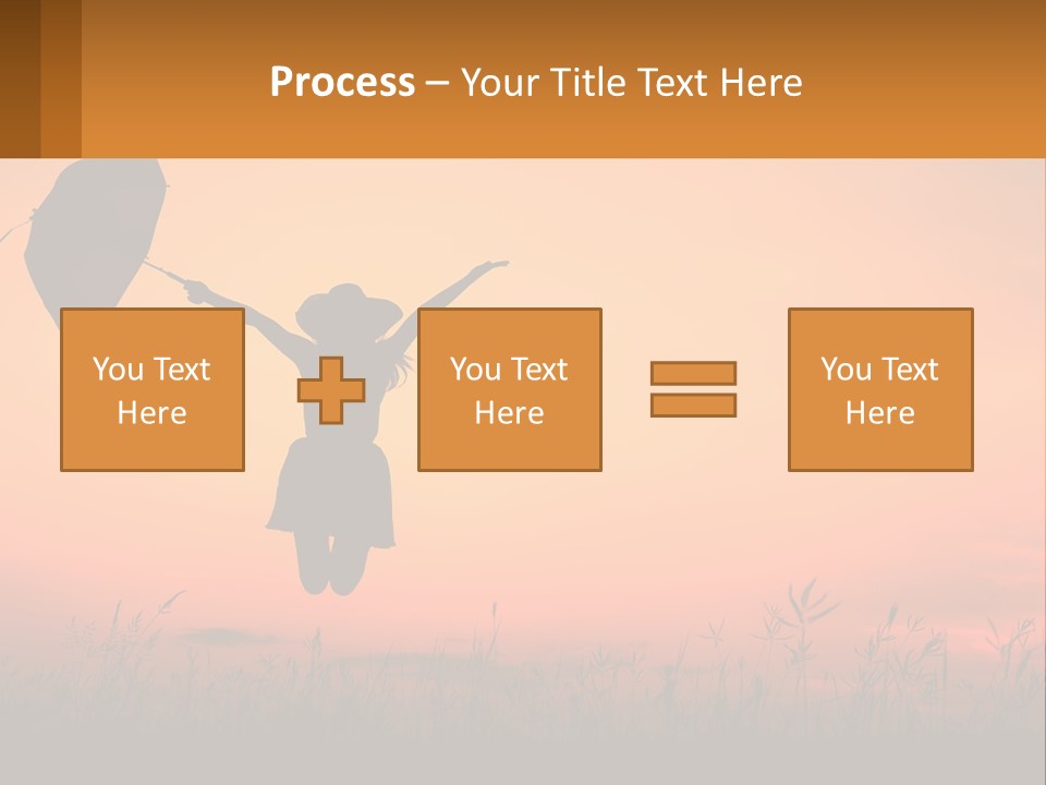 Girl With Umbrella PowerPoint Template