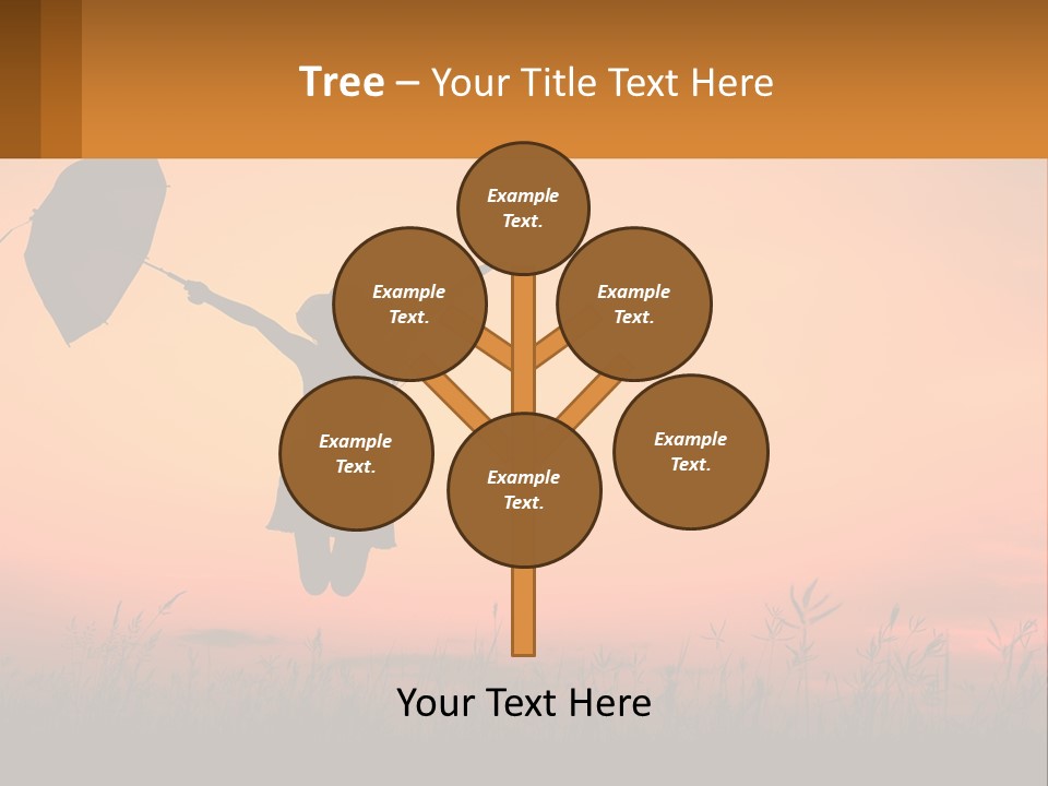 Girl With Umbrella PowerPoint Template