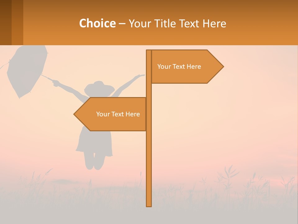 Girl With Umbrella PowerPoint Template