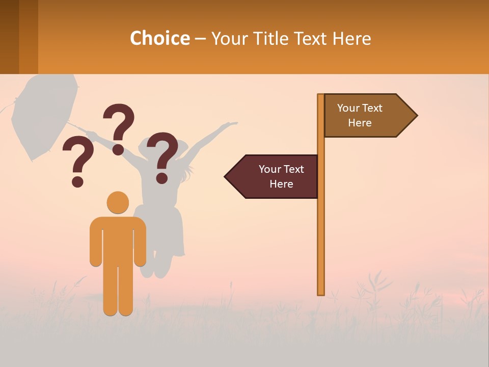 Girl With Umbrella PowerPoint Template