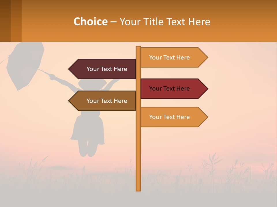 Girl With Umbrella PowerPoint Template