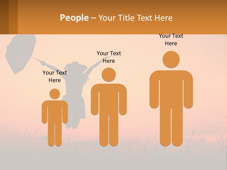 Girl With Umbrella PowerPoint Template