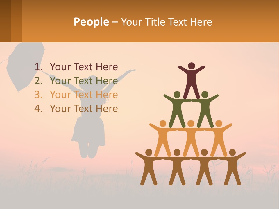 Girl With Umbrella PowerPoint Template