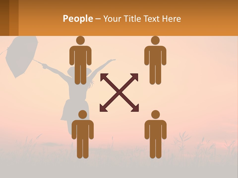 Girl With Umbrella PowerPoint Template