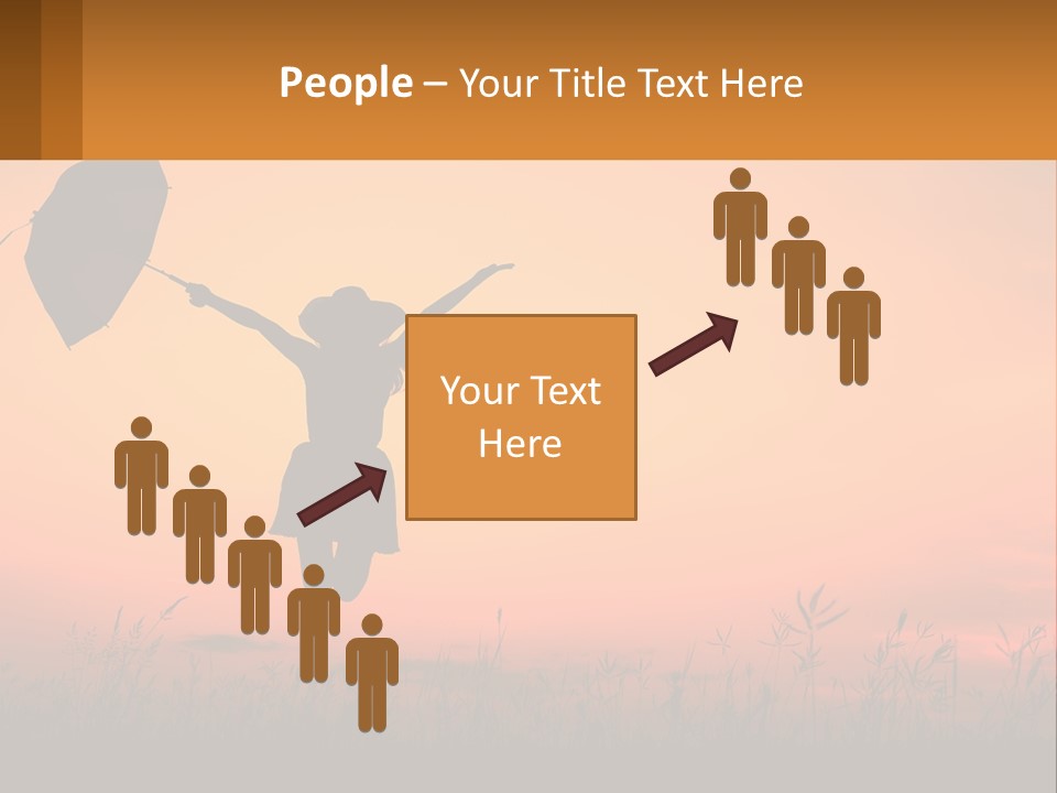 Girl With Umbrella PowerPoint Template