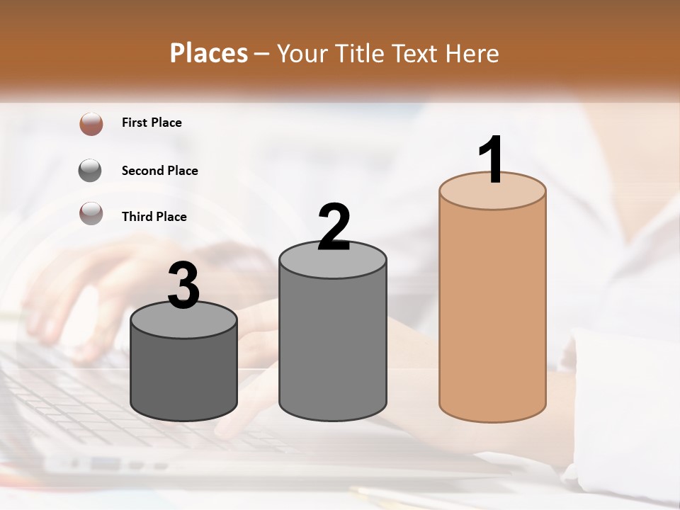Woman Working At Laptop PowerPoint Template