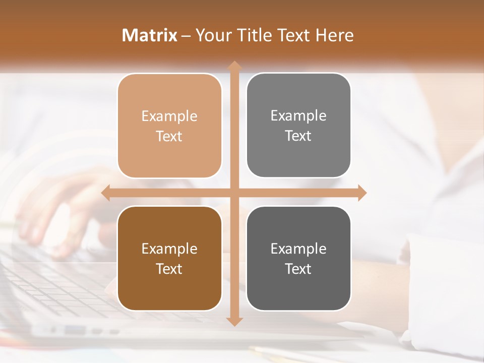 Woman Working At Laptop PowerPoint Template