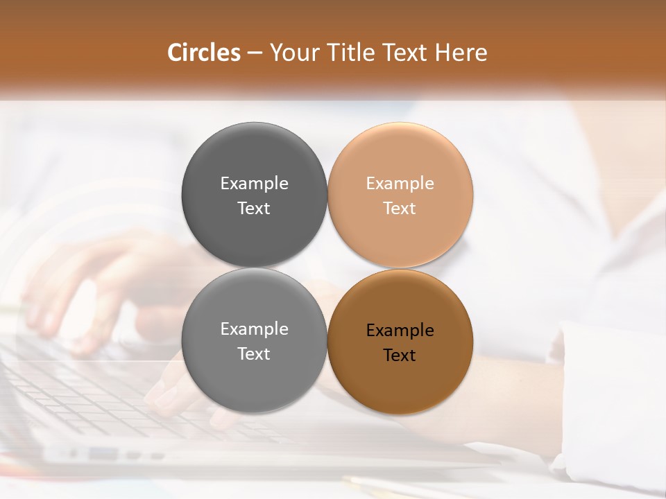 Woman Working At Laptop PowerPoint Template