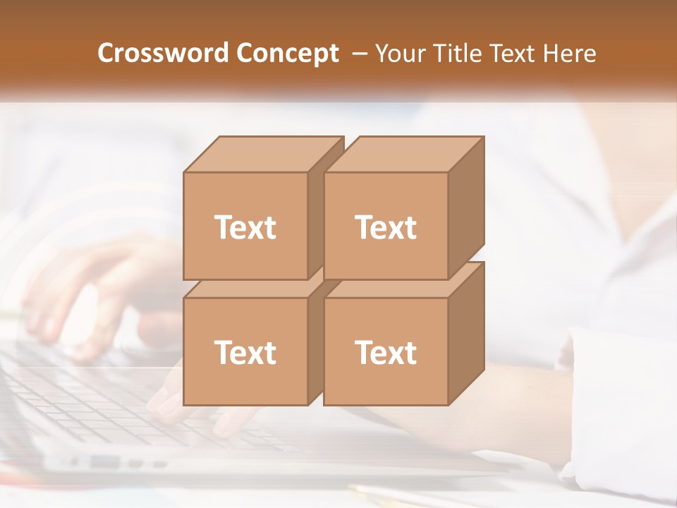 Woman Working At Laptop PowerPoint Template