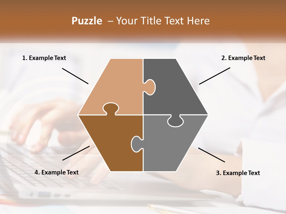 Woman Working At Laptop PowerPoint Template