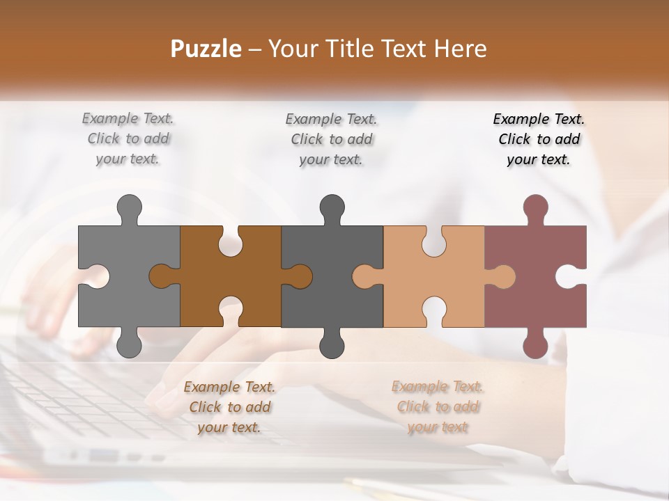 Woman Working At Laptop PowerPoint Template