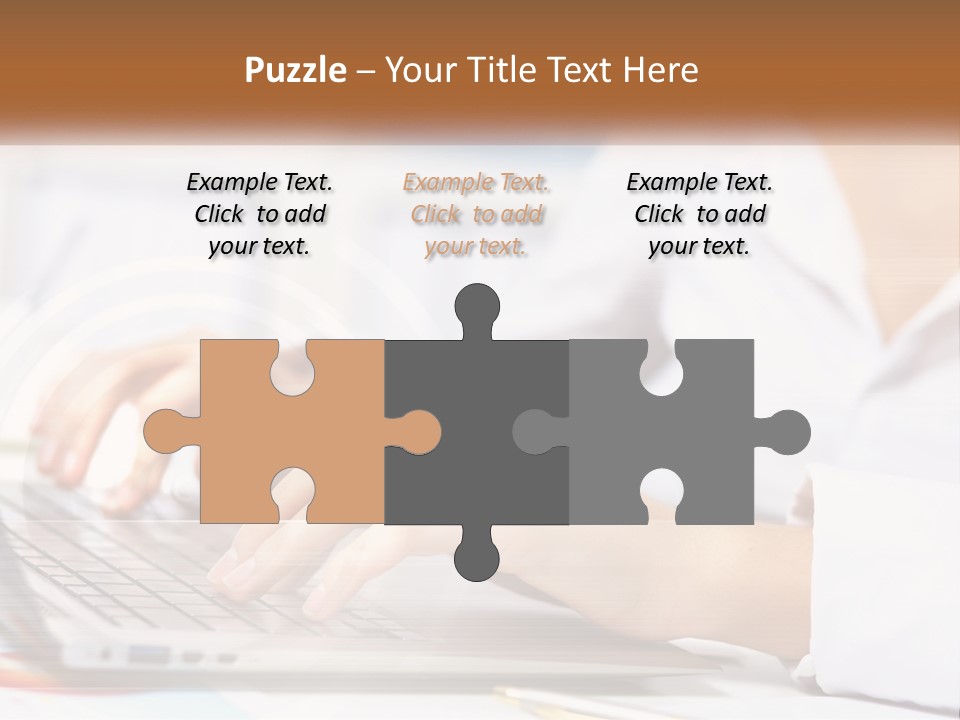 Woman Working At Laptop PowerPoint Template