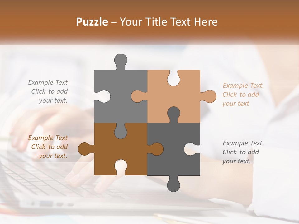 Woman Working At Laptop PowerPoint Template