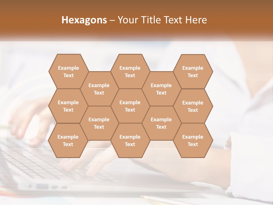 Woman Working At Laptop PowerPoint Template