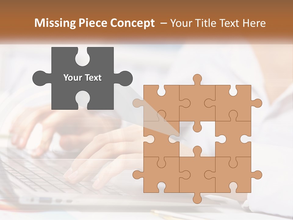 Woman Working At Laptop PowerPoint Template