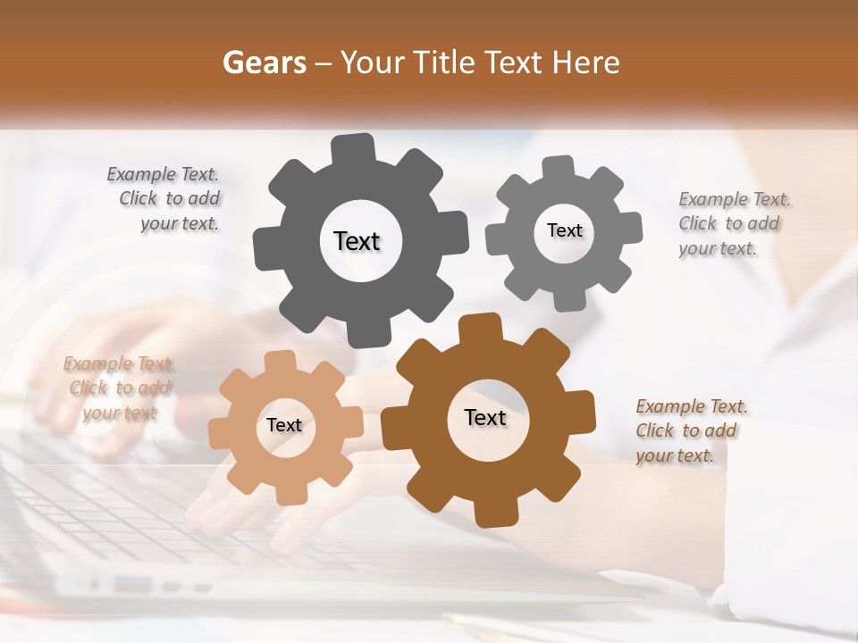 Woman Working At Laptop PowerPoint Template