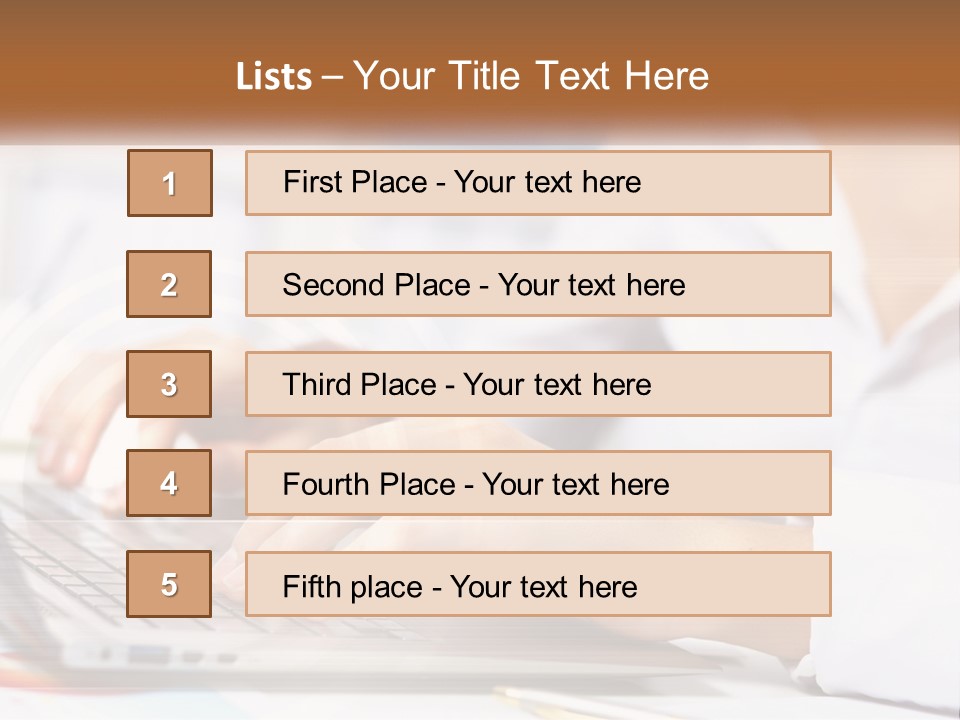 Woman Working At Laptop PowerPoint Template
