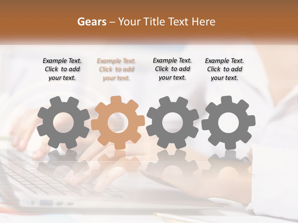 Woman Working At Laptop PowerPoint Template