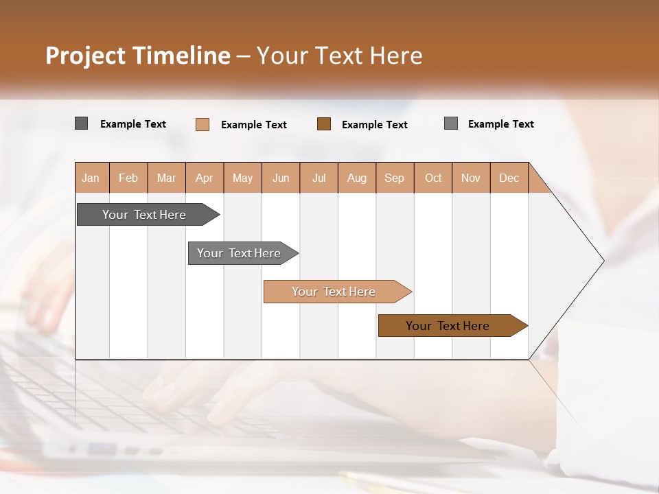 Woman Working At Laptop PowerPoint Template