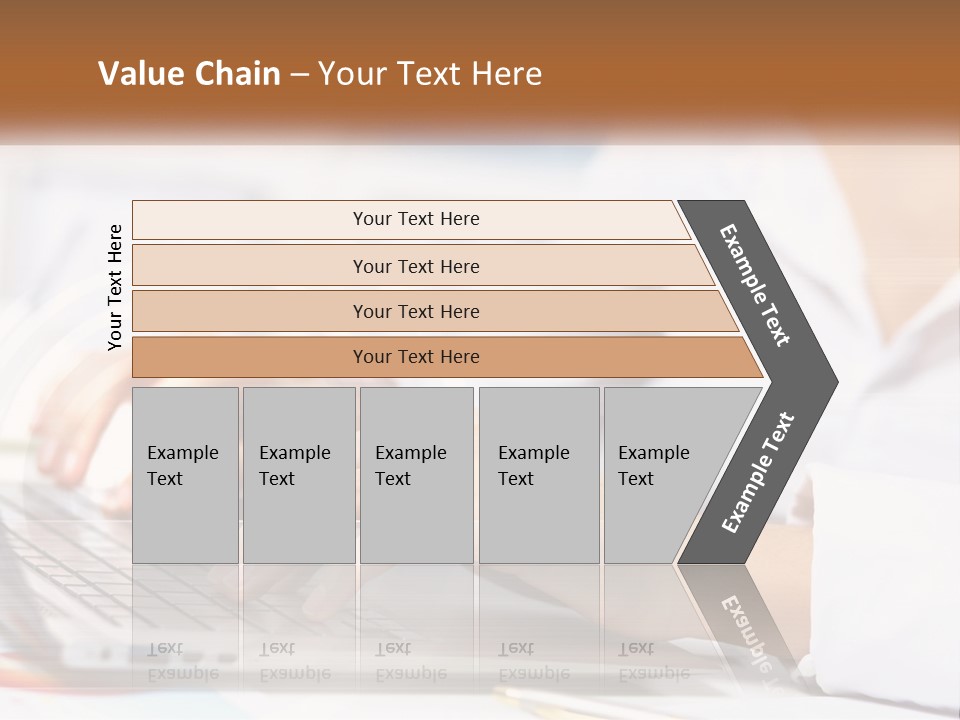 Woman Working At Laptop PowerPoint Template