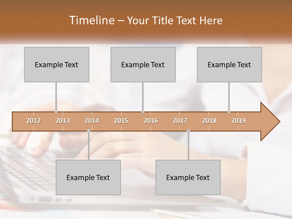 Woman Working At Laptop PowerPoint Template