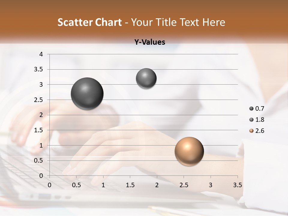 Woman Working At Laptop PowerPoint Template