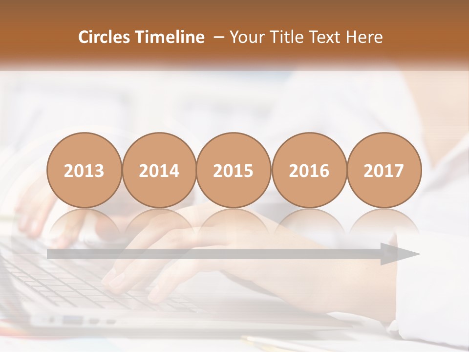 Woman Working At Laptop PowerPoint Template