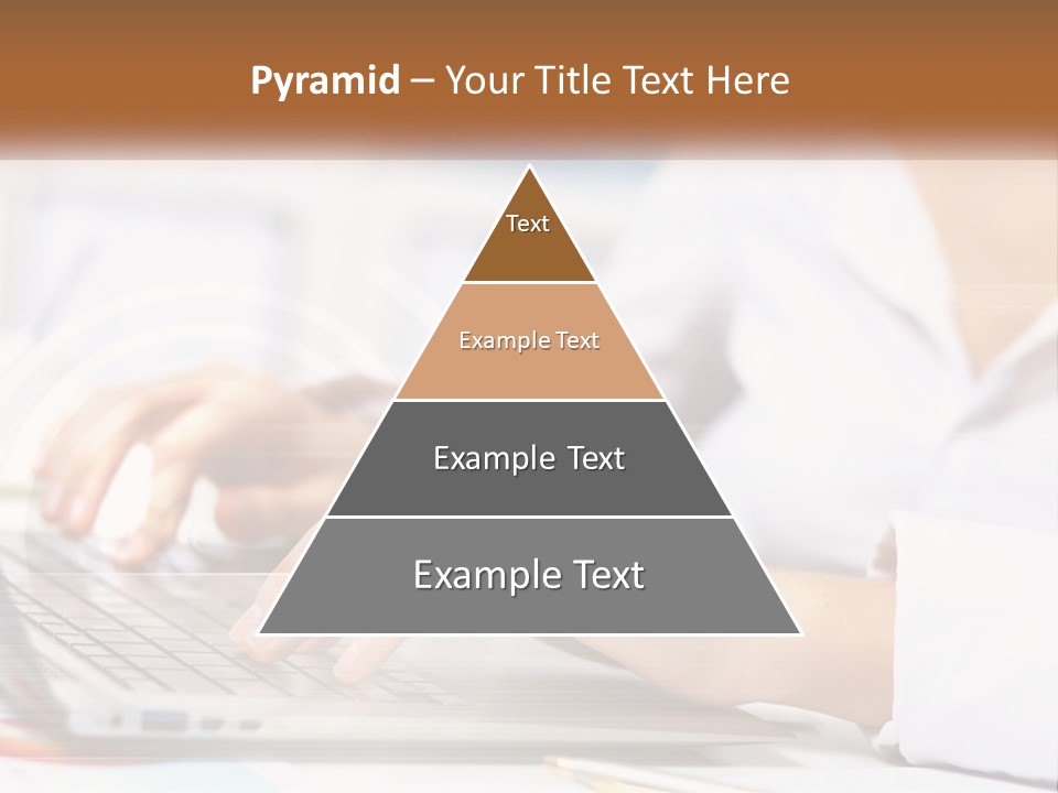 Woman Working At Laptop PowerPoint Template