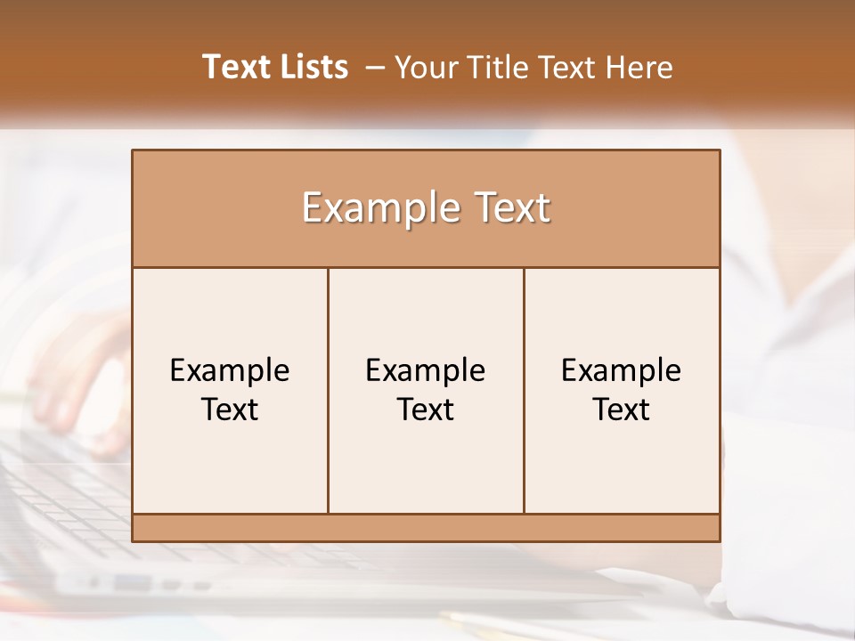 Woman Working At Laptop PowerPoint Template