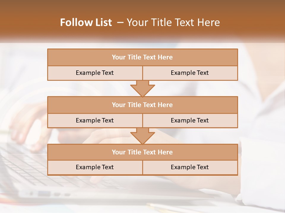 Woman Working At Laptop PowerPoint Template