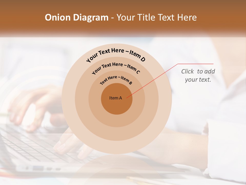 Woman Working At Laptop PowerPoint Template