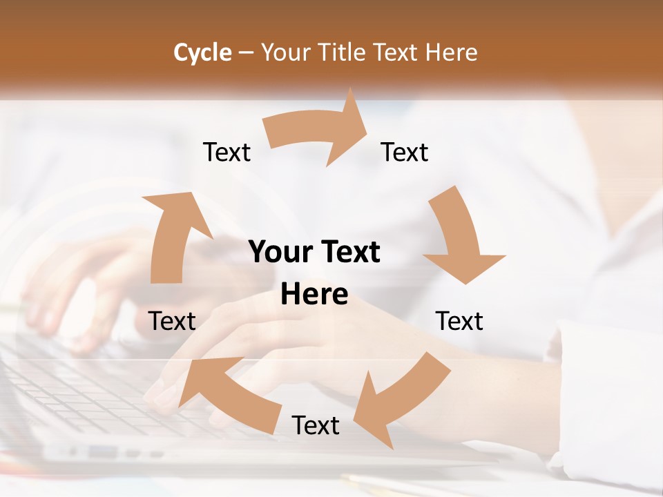 Woman Working At Laptop PowerPoint Template