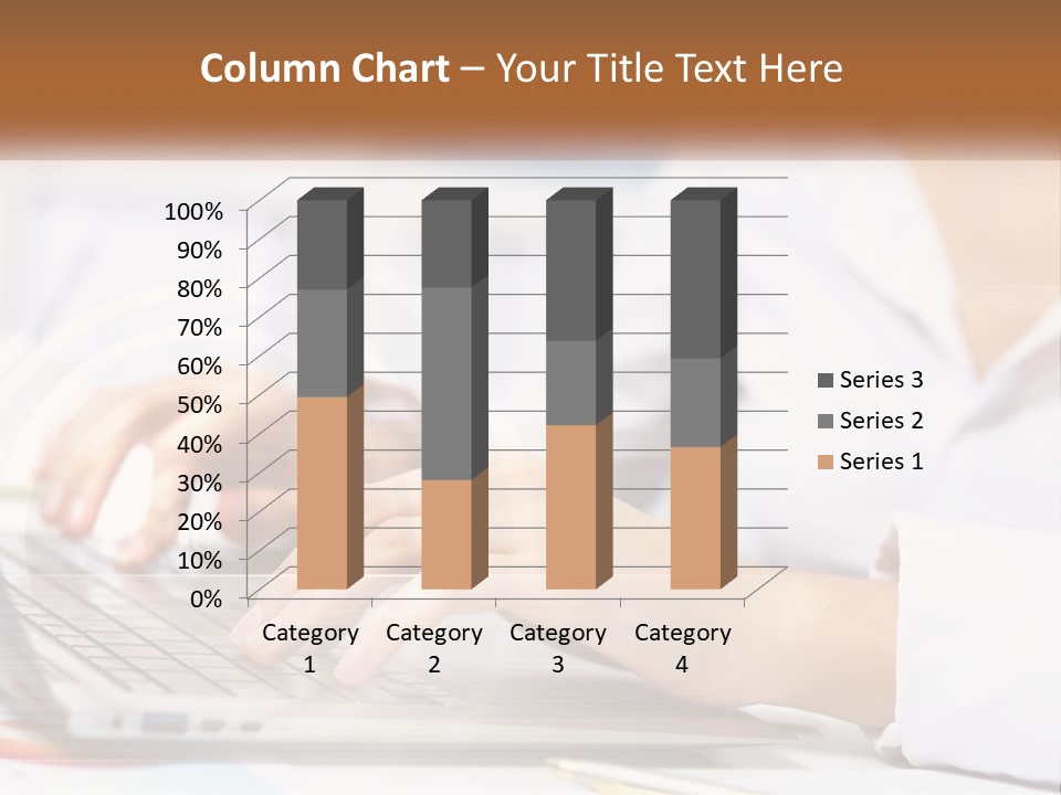 Woman Working At Laptop PowerPoint Template