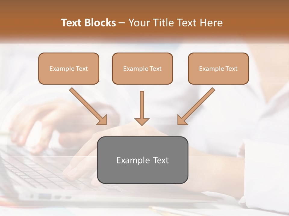 Woman Working At Laptop PowerPoint Template