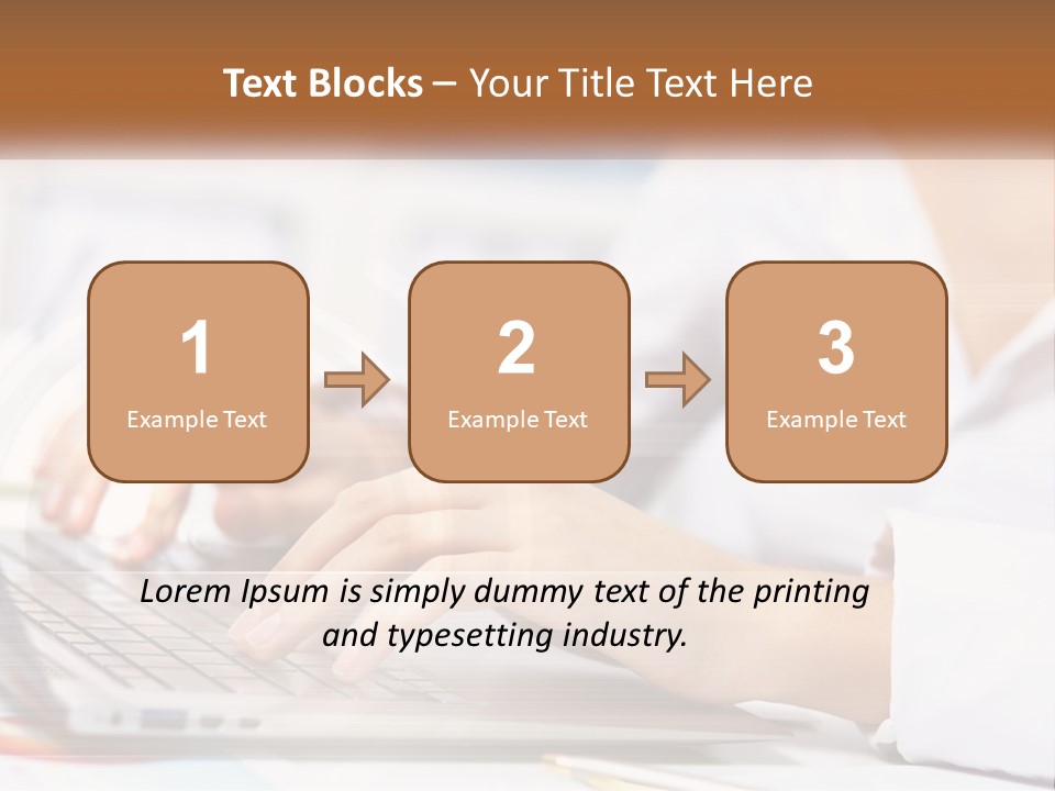Woman Working At Laptop PowerPoint Template