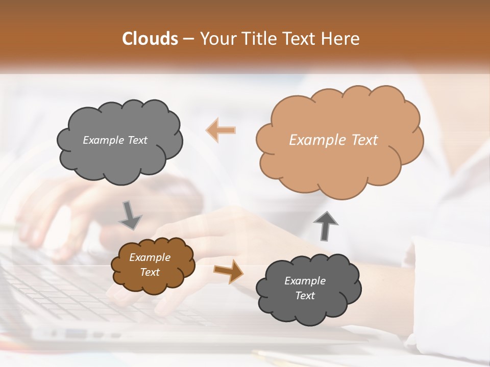 Woman Working At Laptop PowerPoint Template