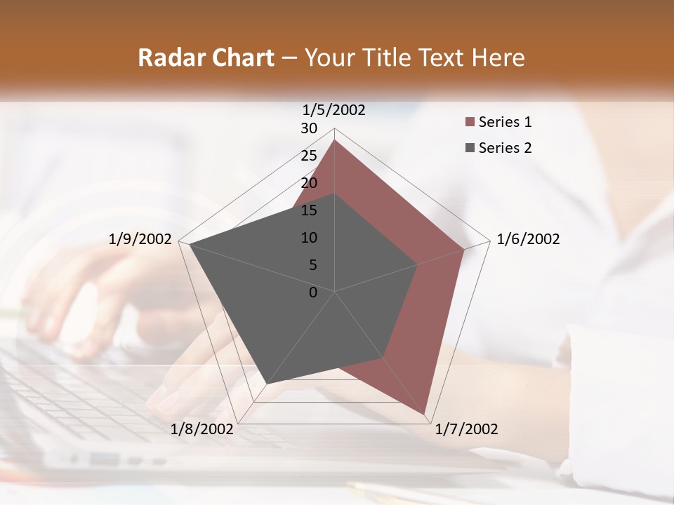 Woman Working At Laptop PowerPoint Template