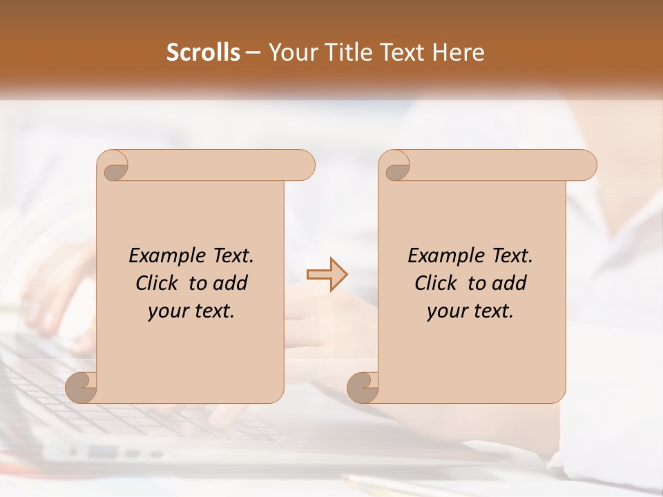 Woman Working At Laptop PowerPoint Template