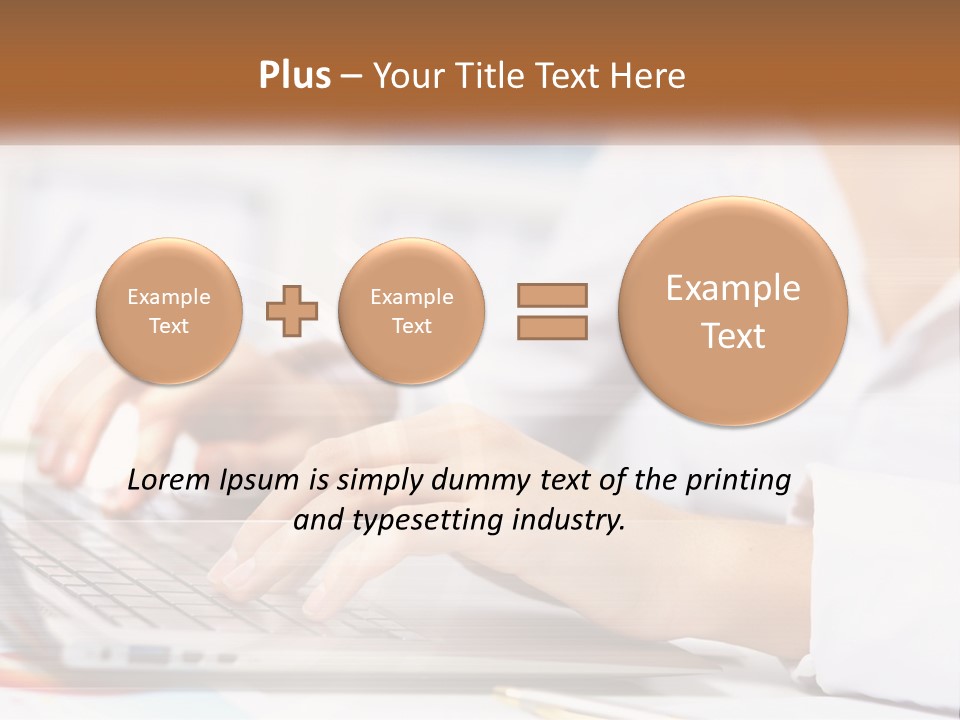 Woman Working At Laptop PowerPoint Template