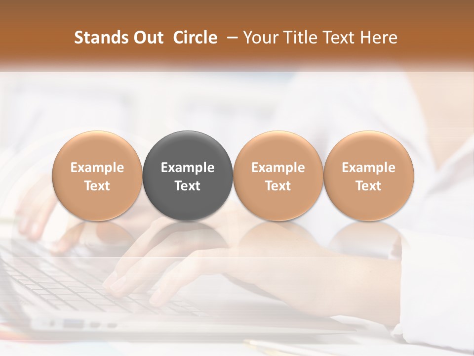 Woman Working At Laptop PowerPoint Template