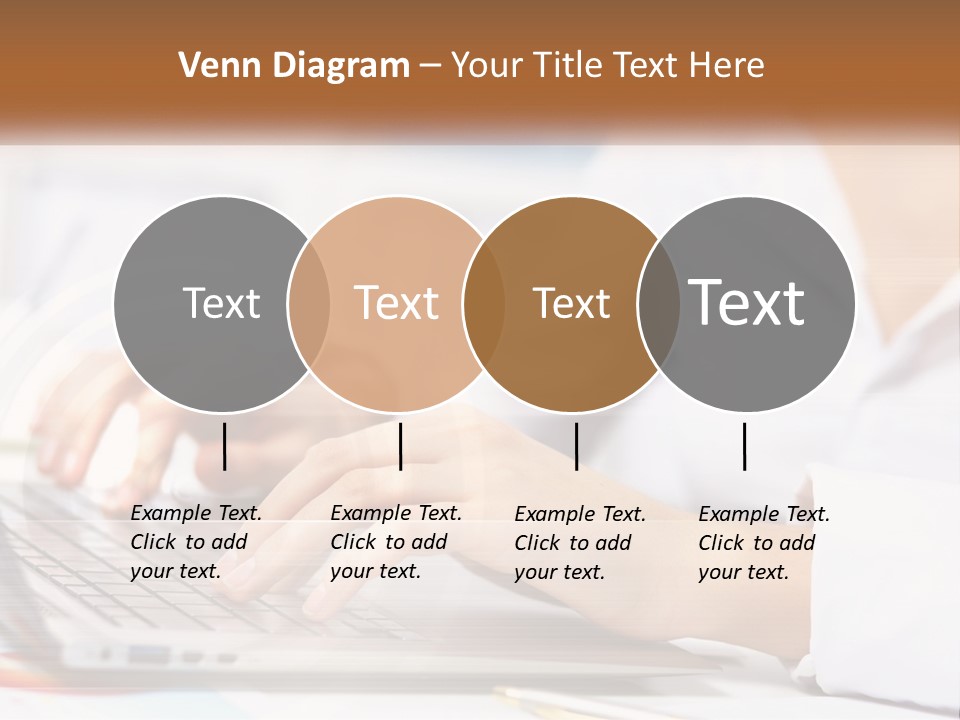 Woman Working At Laptop PowerPoint Template