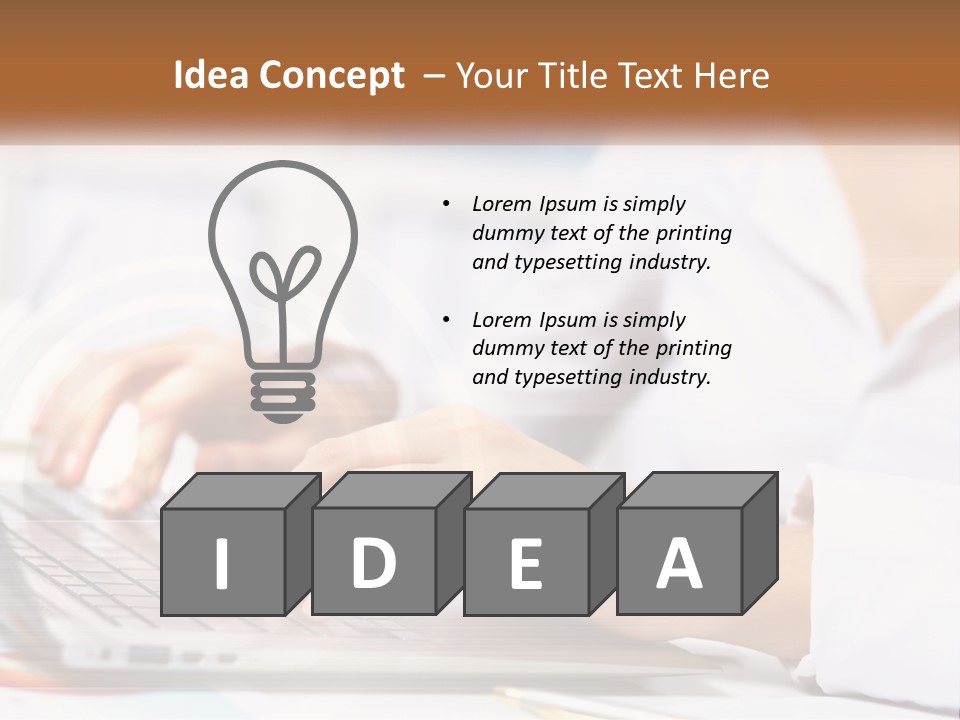 Woman Working At Laptop PowerPoint Template