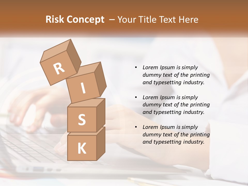 Woman Working At Laptop PowerPoint Template