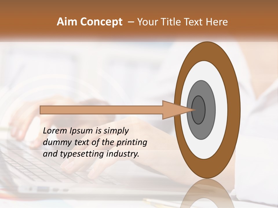 Woman Working At Laptop PowerPoint Template