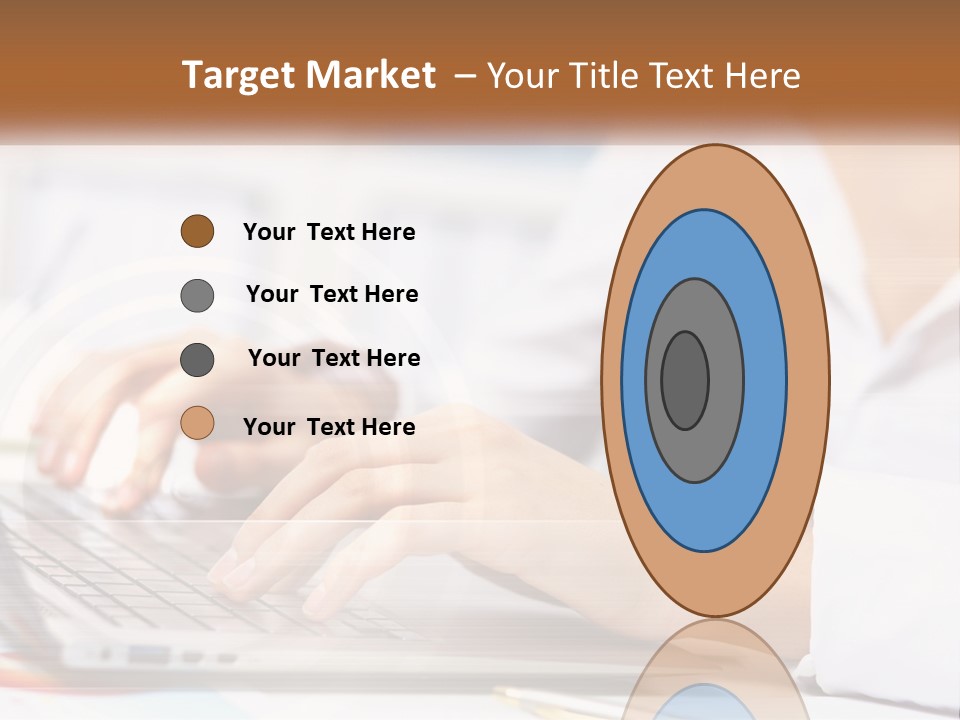 Woman Working At Laptop PowerPoint Template