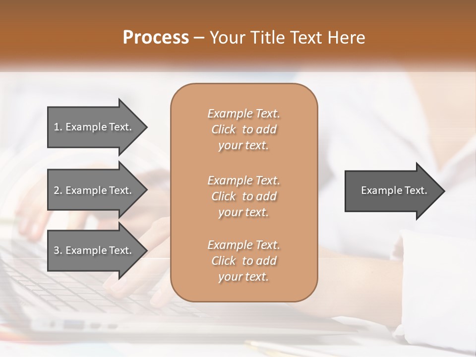 Woman Working At Laptop PowerPoint Template