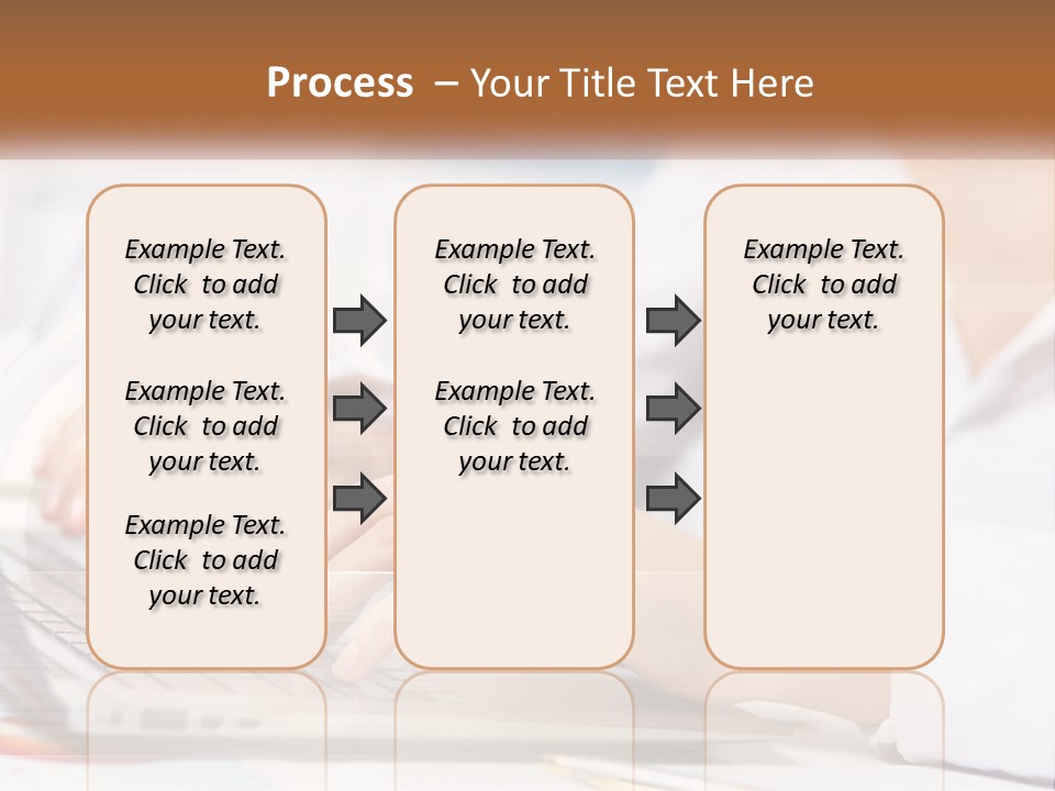 Woman Working At Laptop PowerPoint Template